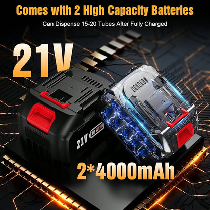 12000 PSI Rechargeable Cordless Grease Gun Kit- 2*4000mAh Batteries, Variable Speed Trigger & LED Lights