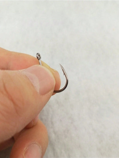 120pcs Ise Ni Fishing Hooks #3-#12 Bulk With Rings, Barbed, With Holes, Fishing Tackle Accessories