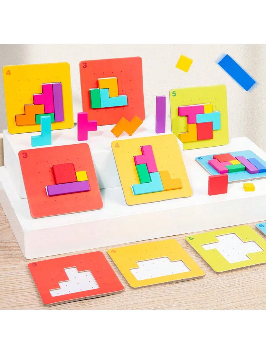 128 Block Puzzles, Parent-Child Interactive Tabletop Games, Thinking Challenges, Colorful Block Puzzles, Children's Puzzle Board Games, Toys