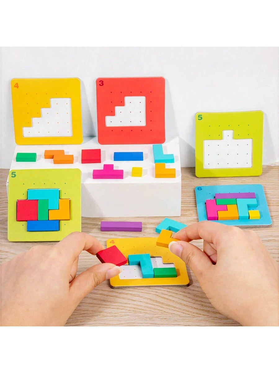 128 Block Puzzles, Parent-Child Interactive Tabletop Games, Thinking Challenges, Colorful Block Puzzles, Children's Puzzle Board Games, Toys