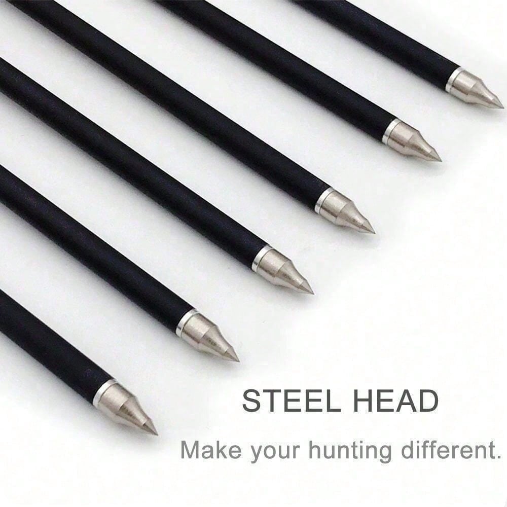 12Pcs 20Inch Crossbow Bolts And 12Pcs Crossbow Broadheads Set Carbon Crossbow Arrows For Hunting And Outdoor Practice(12pcs Arrows +12pcs Broadheads)