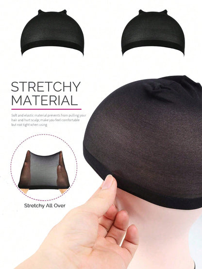 12PCS Beige Wig Caps For Women And Men, Stretchy Nylon Stocking Cap With Closed End Mesh, Breathable & Secure Fit