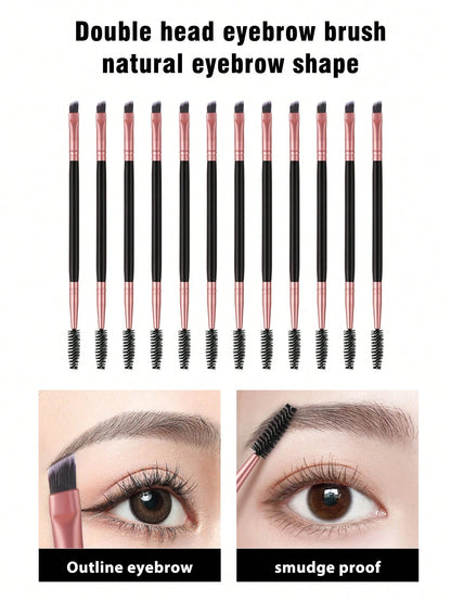 12pcs Dual-Ended Eyebrow Brush, Daily Casual Makeup Brushes,Eyebrow Brush,Eyeshadow Brush,Spoolie,Spoolie Brush,Giveaways