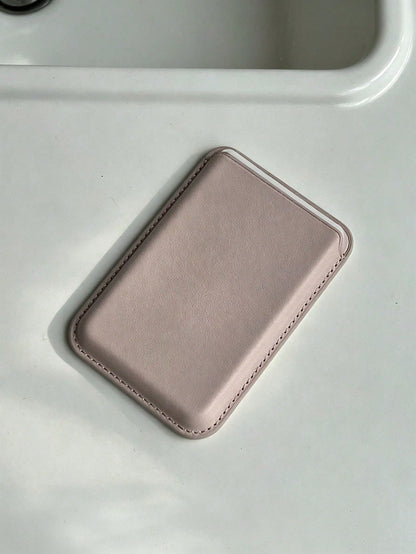 12pcs Minimalist Solid Color Magnetic Card Holder Case, Compatible With IPhone 15 Pro/14/13/12 Pro Max Smartphone, Leather Wallet Backcover, Slim Card Sleeve, Access Card Holder With N52 Magnets For C