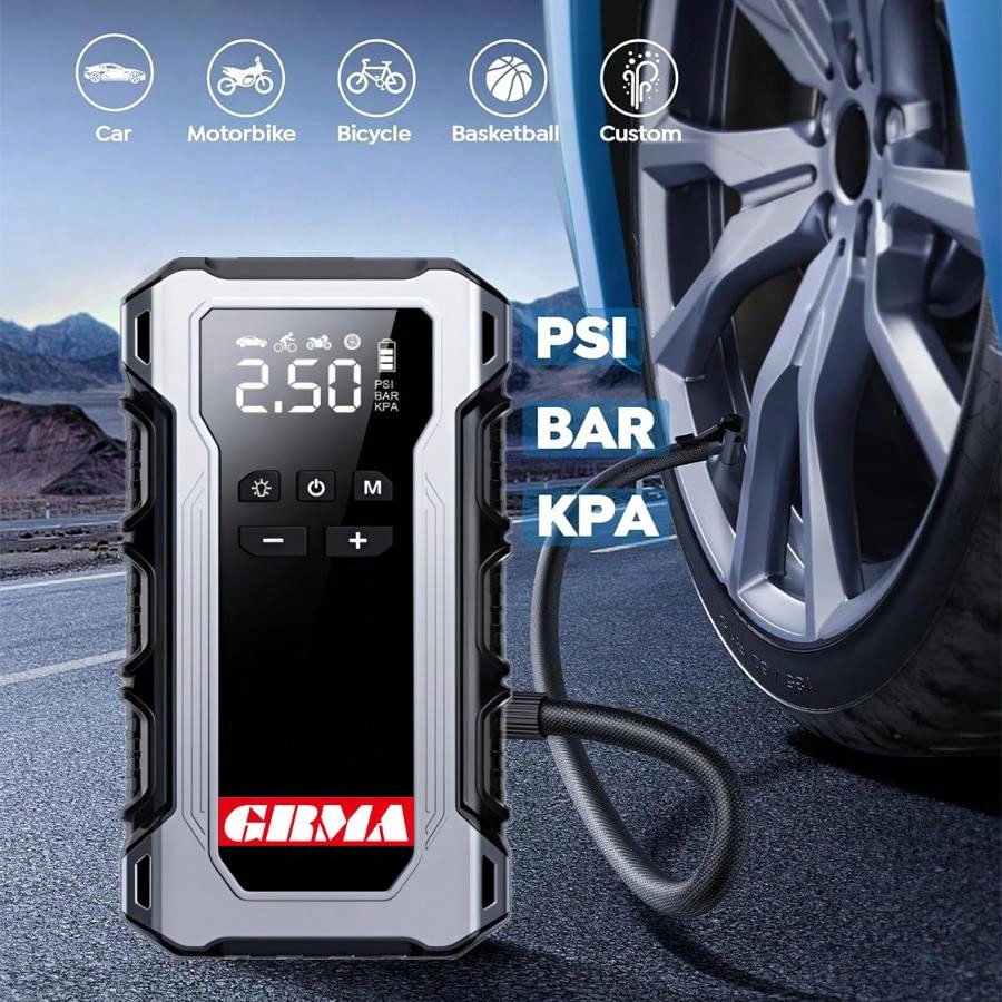 12V Portable Car Jump Starter & Built-In LED Light- Heavy-Duty Self-Starting Power Supply For RV,,, Motorcycle- Emergency Booster (Compatible With 12V Vehicles) (Without An Air Pump)