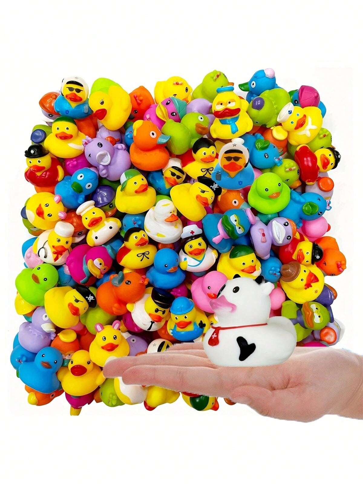 15/25/35pcs Summer Fun Rubber Duckies: Colorful Children's Pool Floating Toys- PVC Material- Suitable For Swimming Pools And Beaches- Floating Toys- Great Birthday Gift Choice