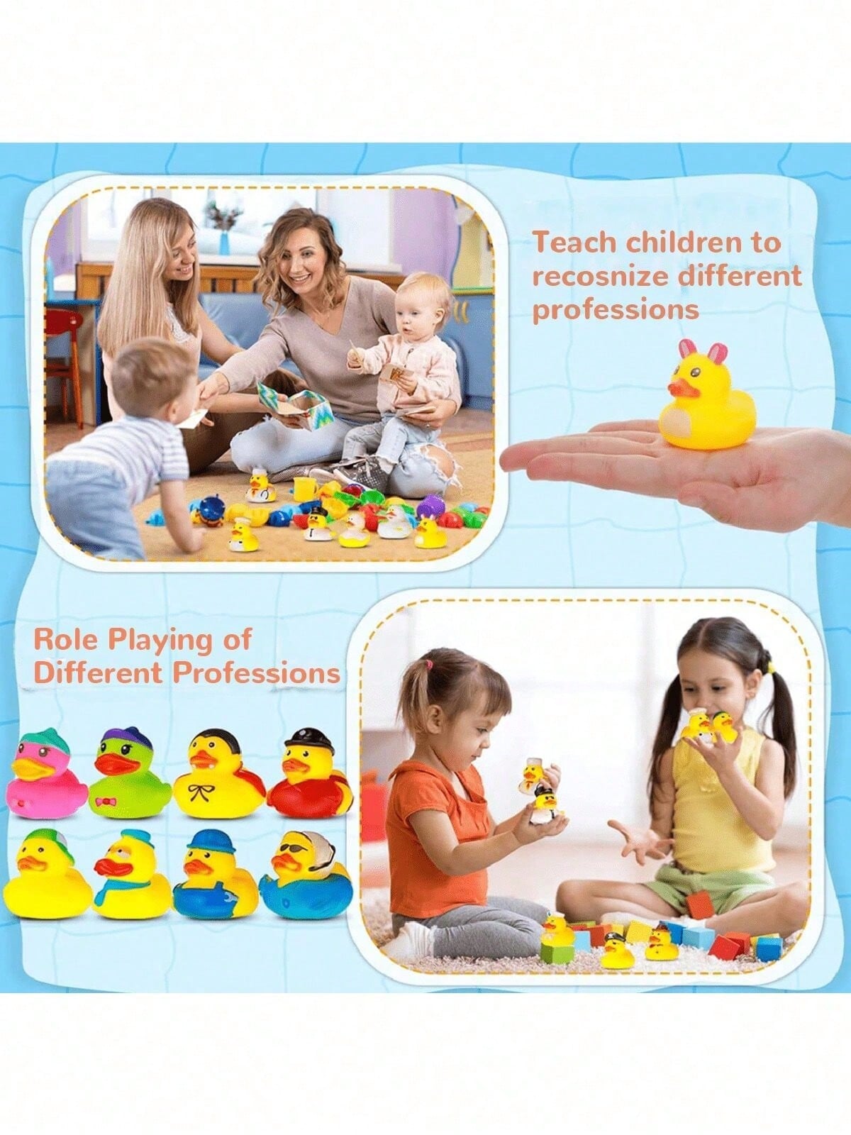 15/25/35pcs Summer Fun Rubber Duckies: Colorful Children's Pool Floating Toys- PVC Material- Suitable For Swimming Pools And Beaches- Floating Toys- Great Birthday Gift Choice