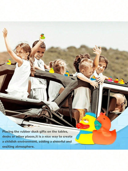 15/25/35pcs Summer Fun Rubber Duckies: Colorful Children's Pool Floating Toys- PVC Material- Suitable For Swimming Pools And Beaches- Floating Toys- Great Birthday Gift Choice
