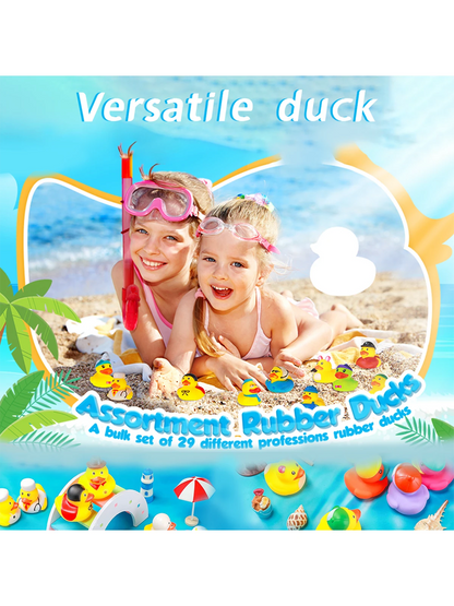 15/25/35pcs Summer Fun Rubber Duckies: Colorful Children's Pool Floating Toys- PVC Material- Suitable For Swimming Pools And Beaches- Floating Toys- Great Birthday Gift Choice