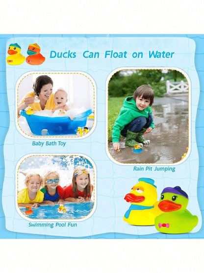 15/25/35pcs Summer Fun Rubber Duckies: Colorful Children's Pool Floating Toys- PVC Material- Suitable For Swimming Pools And Beaches- Floating Toys- Great Birthday Gift Choice