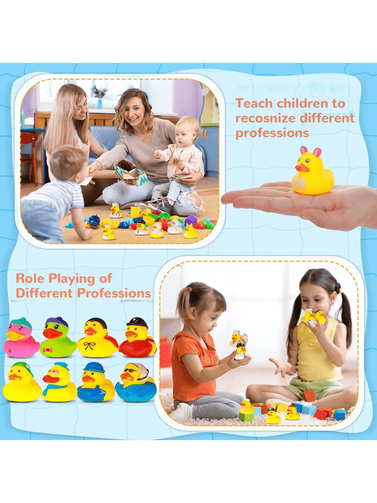 15/25/35pcs Summer Fun Rubber Duckies: Colorful Children's Pool Floating Toys- PVC Material- Suitable For Swimming Pools And Beaches- Floating Toys- Great Birthday Gift Choice