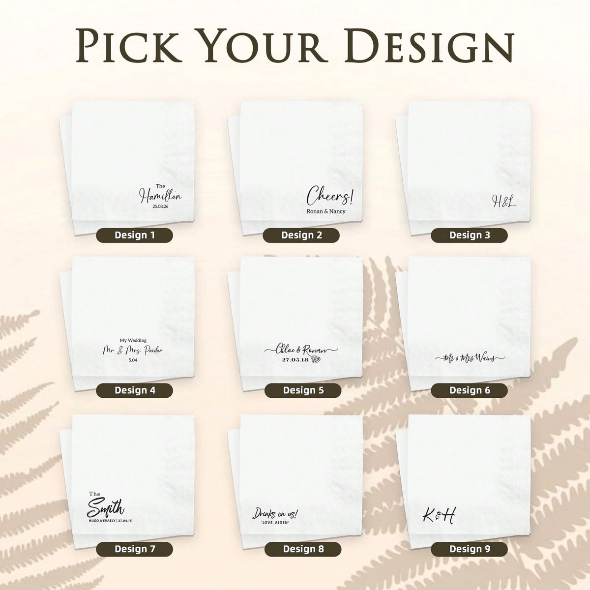 15-300Pcs, 6.5in Custom Wedding Napkins, 3-Ply Personalized Big Size Napkins, Perfect Dinner Party Decoration For Wedding, Anniversary, Engagement, Bachelorette, Bachelor Party, Ideals Rehearsal Dinne