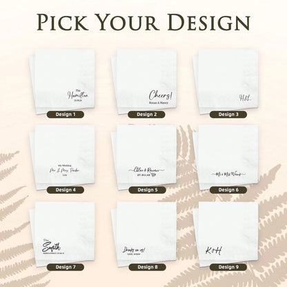 15-300Pcs, 6.5in Custom Wedding Napkins, 3-Ply Personalized Big Size Napkins, Perfect Dinner Party Decoration For Wedding, Anniversary, Engagement, Bachelorette, Bachelor Party, Ideals Rehearsal Dinne