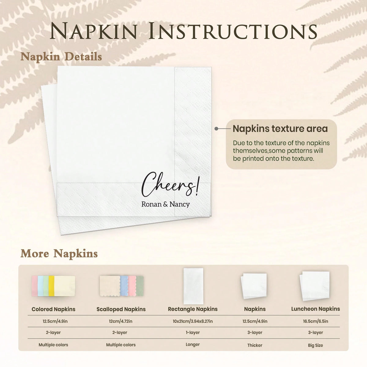 15-300Pcs, 6.5in Custom Wedding Napkins, 3-Ply Personalized Big Size Napkins, Perfect Dinner Party Decoration For Wedding, Anniversary, Engagement, Bachelorette, Bachelor Party, Ideals Rehearsal Dinne