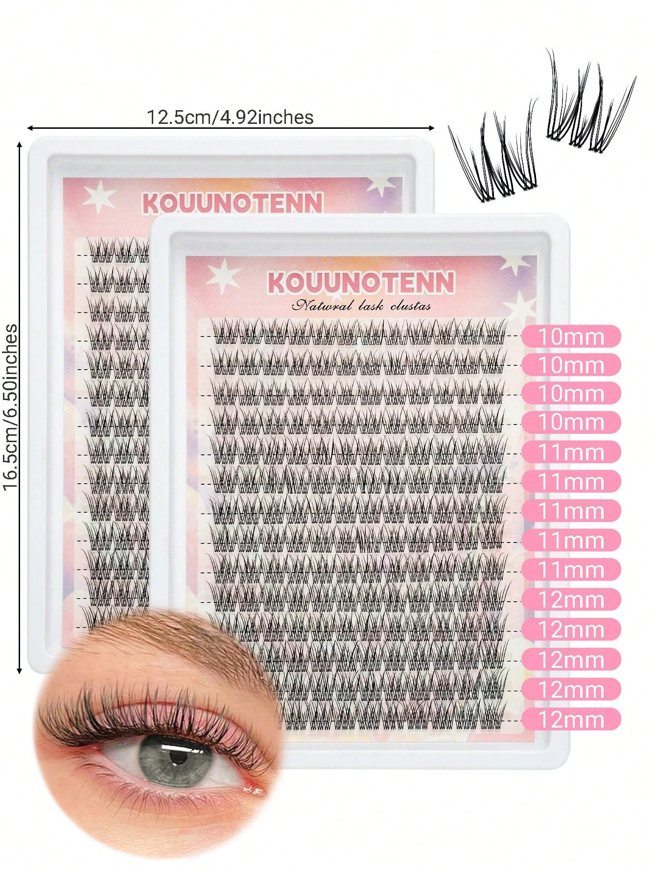 168pcs C-Curl Natural False Eyelashes, Soft Eyelash Clusters, Length 10/11/12mm, Lash Base 5-6mm, Delicate Natural C-Curl, Wide Span, DIY Eyelash Extension, Individual Lashes, Thin Transparent Lash Ba