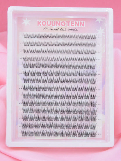 168pcs C-Curl Natural False Eyelashes, Soft Eyelash Clusters, Length 10/11/12mm, Lash Base 5-6mm, Delicate Natural C-Curl, Wide Span, DIY Eyelash Extension, Individual Lashes, Thin Transparent Lash Ba
