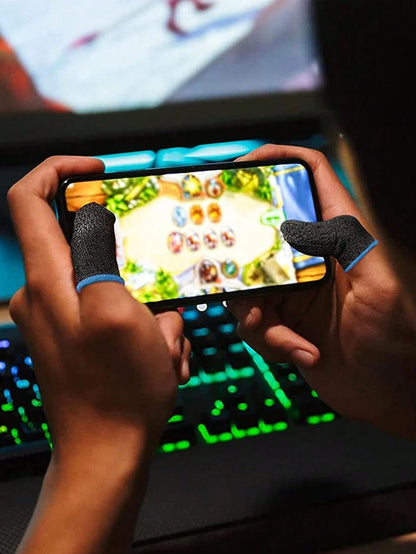 16pcs Breathable Anti-Sweat Gaming Finger Sleeves, Touchscreen Gaming Thumb Gloves- Comfortable & Precise, Enhance Your Gaming Experience