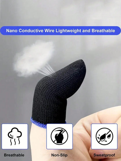 16pcs Breathable Anti-Sweat Gaming Finger Sleeves, Touchscreen Gaming Thumb Gloves- Comfortable & Precise, Enhance Your Gaming Experience