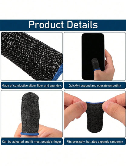 16pcs Breathable Anti-Sweat Gaming Finger Sleeves, Touchscreen Gaming Thumb Gloves- Comfortable & Precise, Enhance Your Gaming Experience