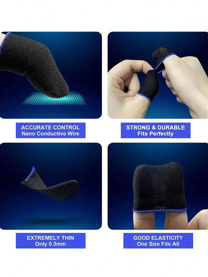 16pcs Breathable Anti-Sweat Gaming Finger Sleeves, Touchscreen Gaming Thumb Gloves- Comfortable & Precise, Enhance Your Gaming Experience