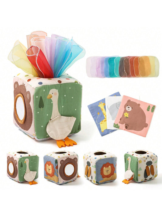 16pcs/Set Montessori Toddler Early Childhood Educational Toys, Cartoon Animal Shape Recognition Colorful Multi-Function Box, Simulated Drawing Toy