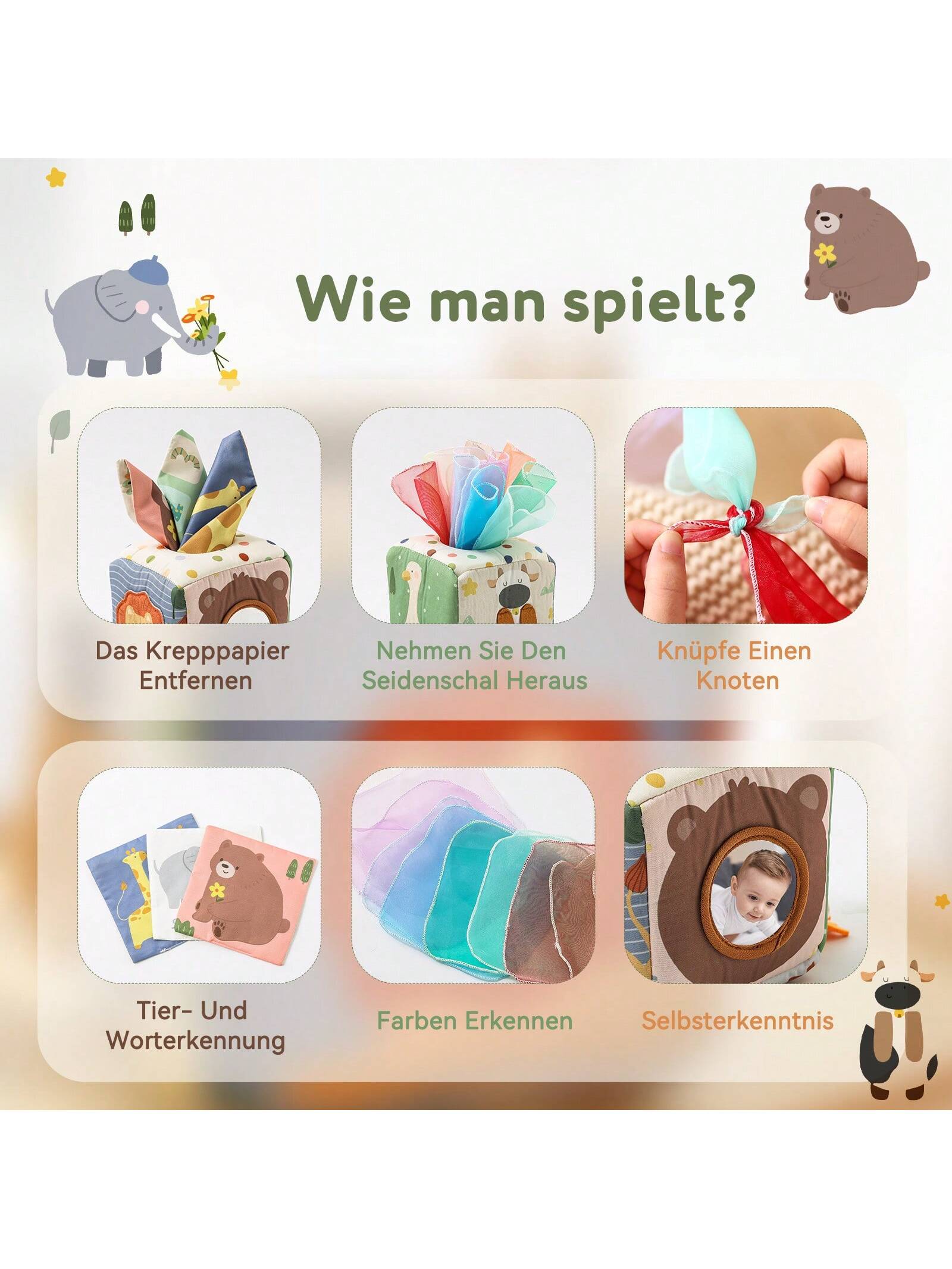 16pcs/Set Montessori Toddler Early Childhood Educational Toys, Cartoon Animal Shape Recognition Colorful Multi-Function Box, Simulated Drawing Toy