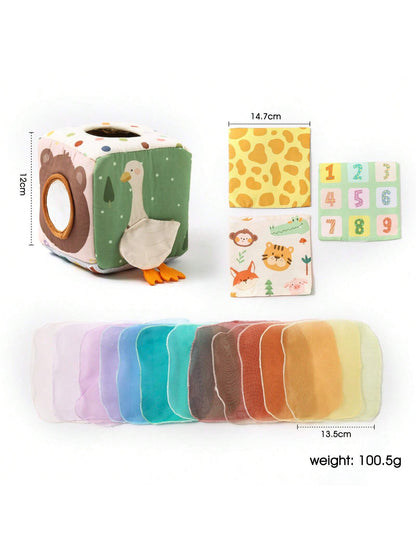 16pcs/Set Montessori Toddler Early Childhood Educational Toys, Cartoon Animal Shape Recognition Colorful Multi-Function Box, Simulated Drawing Toy