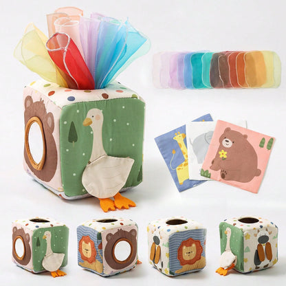 16pcs/Set Montessori Toddler Early Childhood Educational Toys, Cartoon Animal Shape Recognition Colorful Multi-Function Box, Simulated Drawing Toy