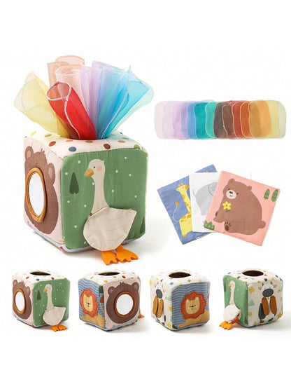 16pcs/Set Montessori Toddler Early Childhood Educational Toys, Cartoon Animal Shape Recognition Colorful Multi-Function Box, Simulated Drawing Toy