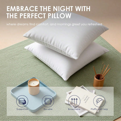 18-Inch 20-Inch 22-Inch Multi-Pack White Pillow Inserts, 100% Microfiber Filled. Compatible With Various Pillowcases, Machine Washable & Hypoallergenic, Bohemian Style. Suitable For Beds And Patios.