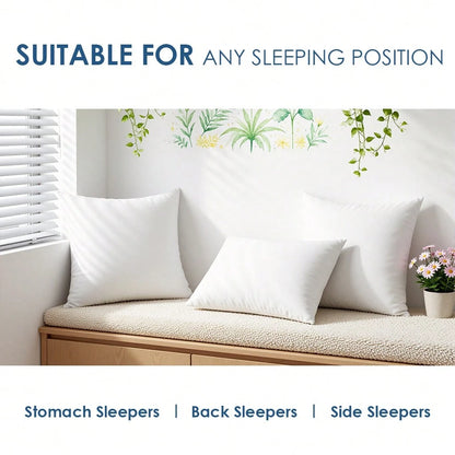 18-Inch 20-Inch 22-Inch Multi-Pack White Pillow Inserts, 100% Microfiber Filled. Compatible With Various Pillowcases, Machine Washable & Hypoallergenic, Bohemian Style. Suitable For Beds And Patios.