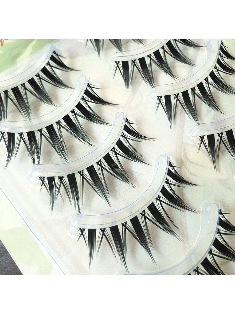 1box 5pairs Natural Style Mixed Blood Feeling False Eyelashes, Transparent Stems Thick Tail Camellia Cartoon Eye Lashes Strip Lashes, Lashes, Eyelashes, Fake Lashes