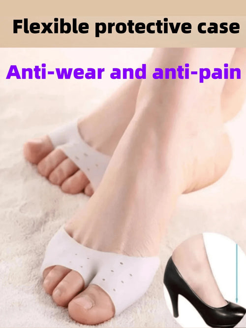 1Pair Unisex White Honeycomb Breathable Silicone Foot Protector Anti-Friction Cushion Pads,Anti-Wear Foot Cushions, Forefoot Cushioning Shoe Supports For Women And Men,Toe Separator,Foot Care,Outdoor,