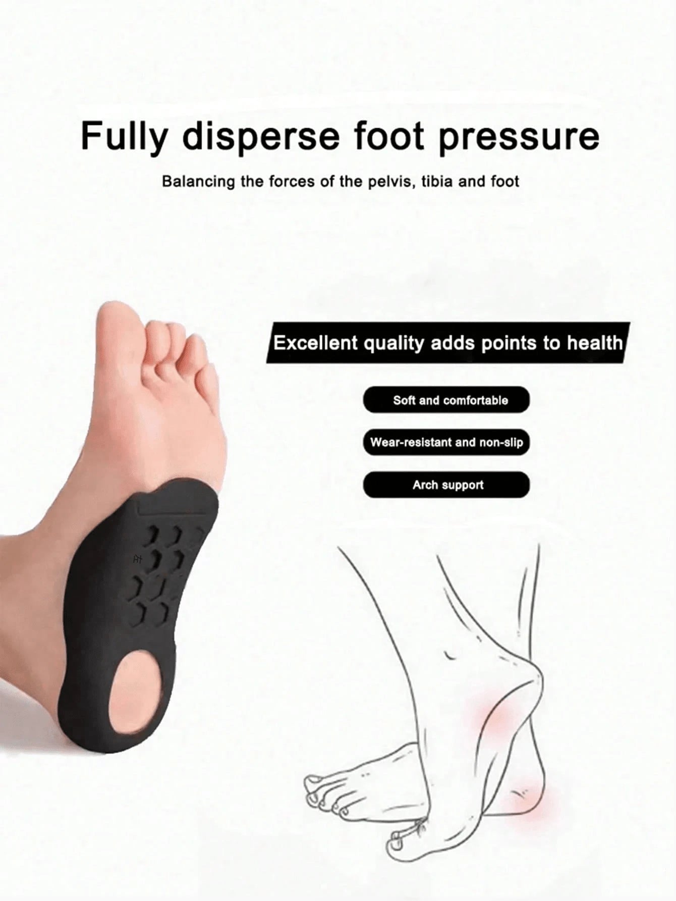 1Pair Unisex White Honeycomb Breathable Silicone Foot Protector Anti-Friction Cushion Pads,Anti-Wear Foot Cushions, Forefoot Cushioning Shoe Supports For Women And Men,Toe Separator,Foot Care,Outdoor,