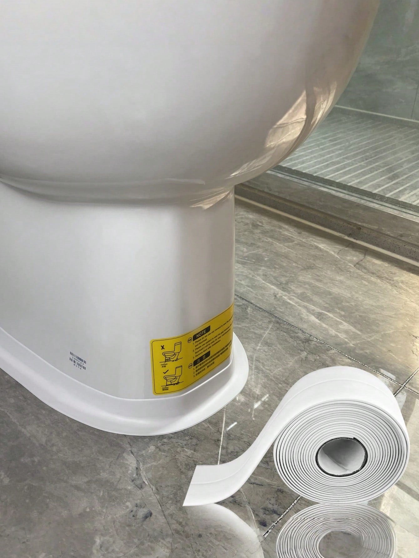 1pc 1.5Inch/3.7cm White Floor Seal Sticker/Sealing Strip/ Waterproof Seal Tape Mold-Proof Tape Beautiful Seam Sealing Tape Waterproof Kitchen Joint Sealing Tape Bathroom Toilet Crack Seal Strip Wall C