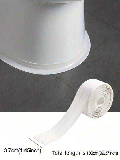 1pc 1.5Inch/3.7cm White Floor Seal Sticker/Sealing Strip/ Waterproof Seal Tape Mold-Proof Tape Beautiful Seam Sealing Tape Waterproof Kitchen Joint Sealing Tape Bathroom Toilet Crack Seal Strip Wall C