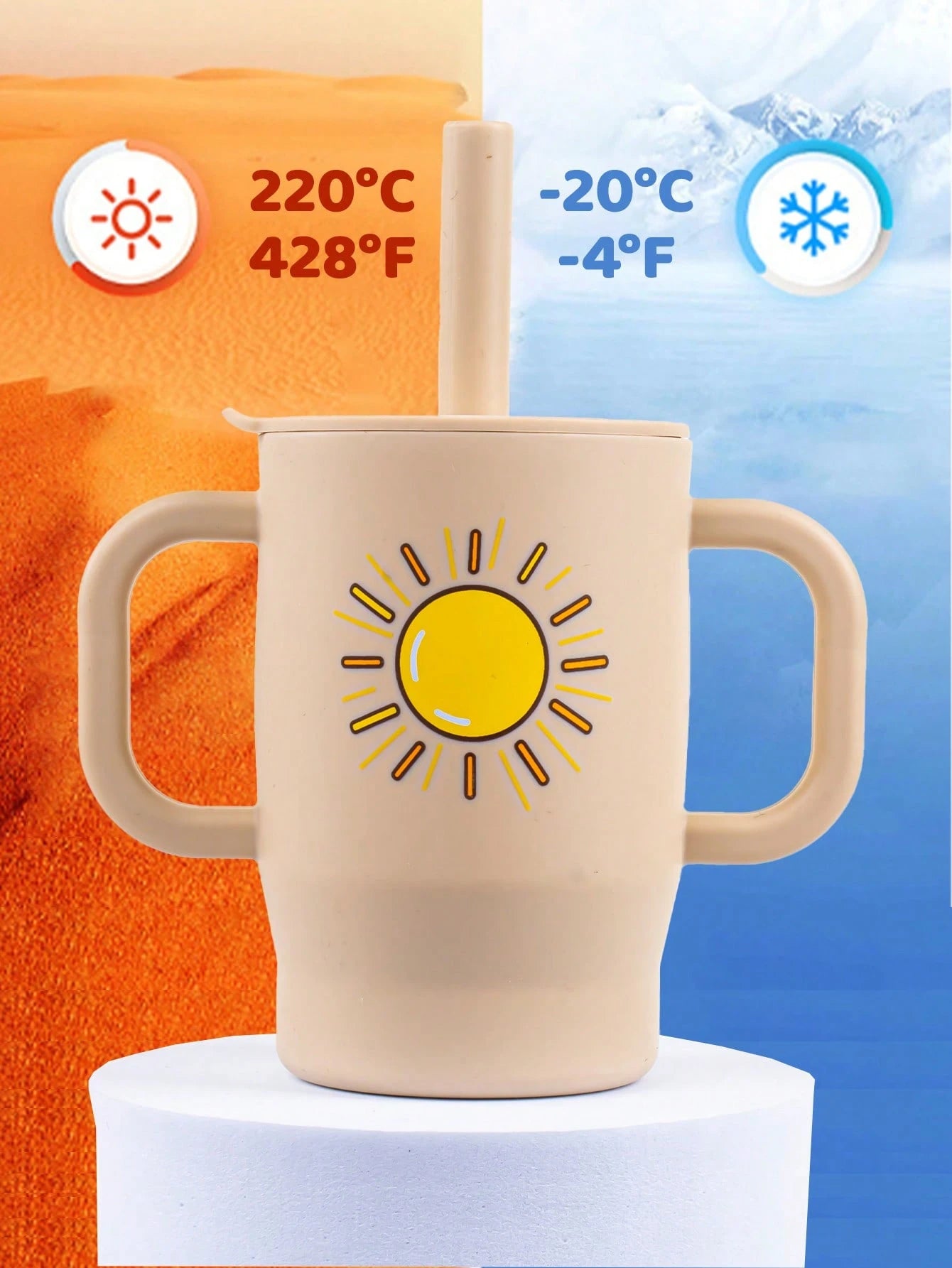 1pc 180ml/5oz Anti-Choke Straw Cup, Silicone Baby Training Cup For 6 Months- 3 Years Old, Leak-Proof Anti-Fall Anti-Slip Dual Handles, Soft Straw Lid, 360° Drinking, Growth Training Water Cup