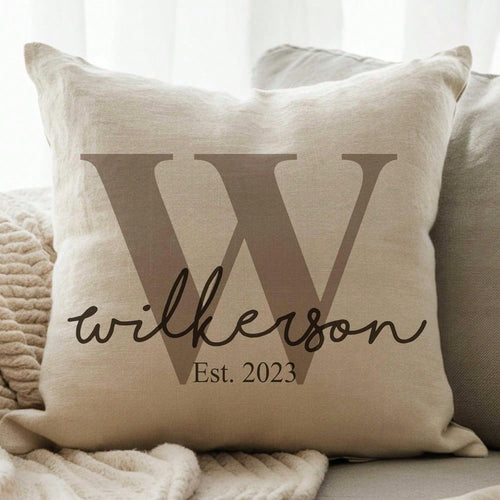 1PC 18x18 Inch Personalized Monogram Throw Pillow Cushion Cover For Home Decor (Cover Only)