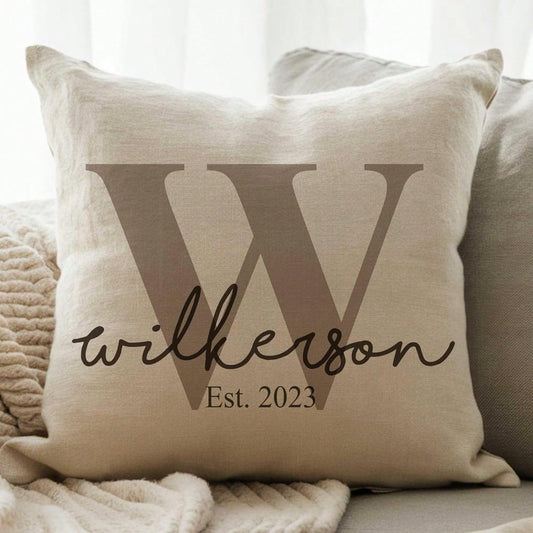 1PC 18x18 Inch Personalized Monogram Throw Pillow Cushion Cover For Home Decor (Cover Only)