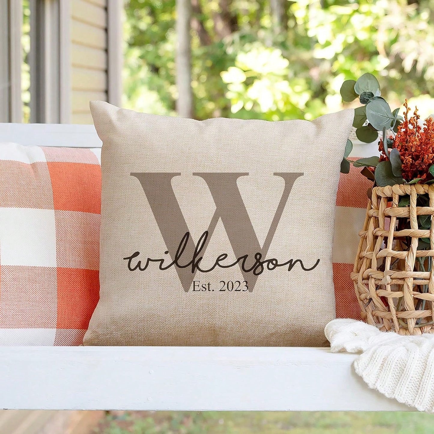 1PC 18x18 Inch Personalized Monogram Throw Pillow Cushion Cover For Home Decor (Cover Only)