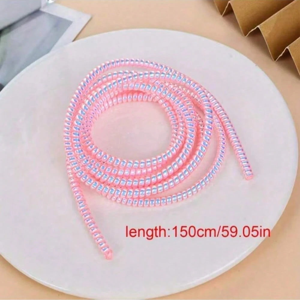 1pc/2pcs/3pcs/4pcs/5pcs Random Color Spiral Cable Protector, Charger Cable Protector Data Cable Protector Sleeve Charger Cap, Earphone Cable Protector Suitable For Phone Earphone USB Data Cable Charge