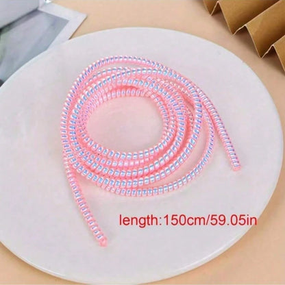 1pc/2pcs/3pcs/4pcs/5pcs Random Color Spiral Cable Protector, Charger Cable Protector Data Cable Protector Sleeve Charger Cap, Earphone Cable Protector Suitable For Phone Earphone USB Data Cable Charge