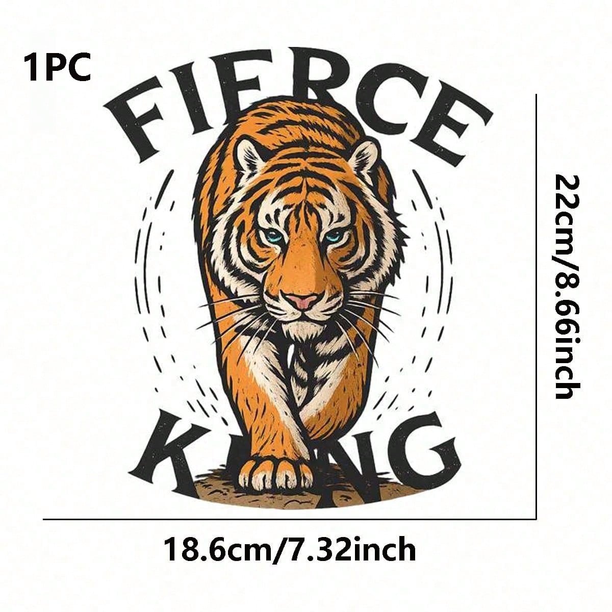 1pc/2pcs/3pcs Bold Tiger Pattern Heat Transfer Stickers, Suitable For DIY T-Shirts, Jeans, Pillows, Backpacks, Hats And Sofa Covers, Waterproof, Fade-Resistant, Durable, Washable Plastic Stickers, Fun