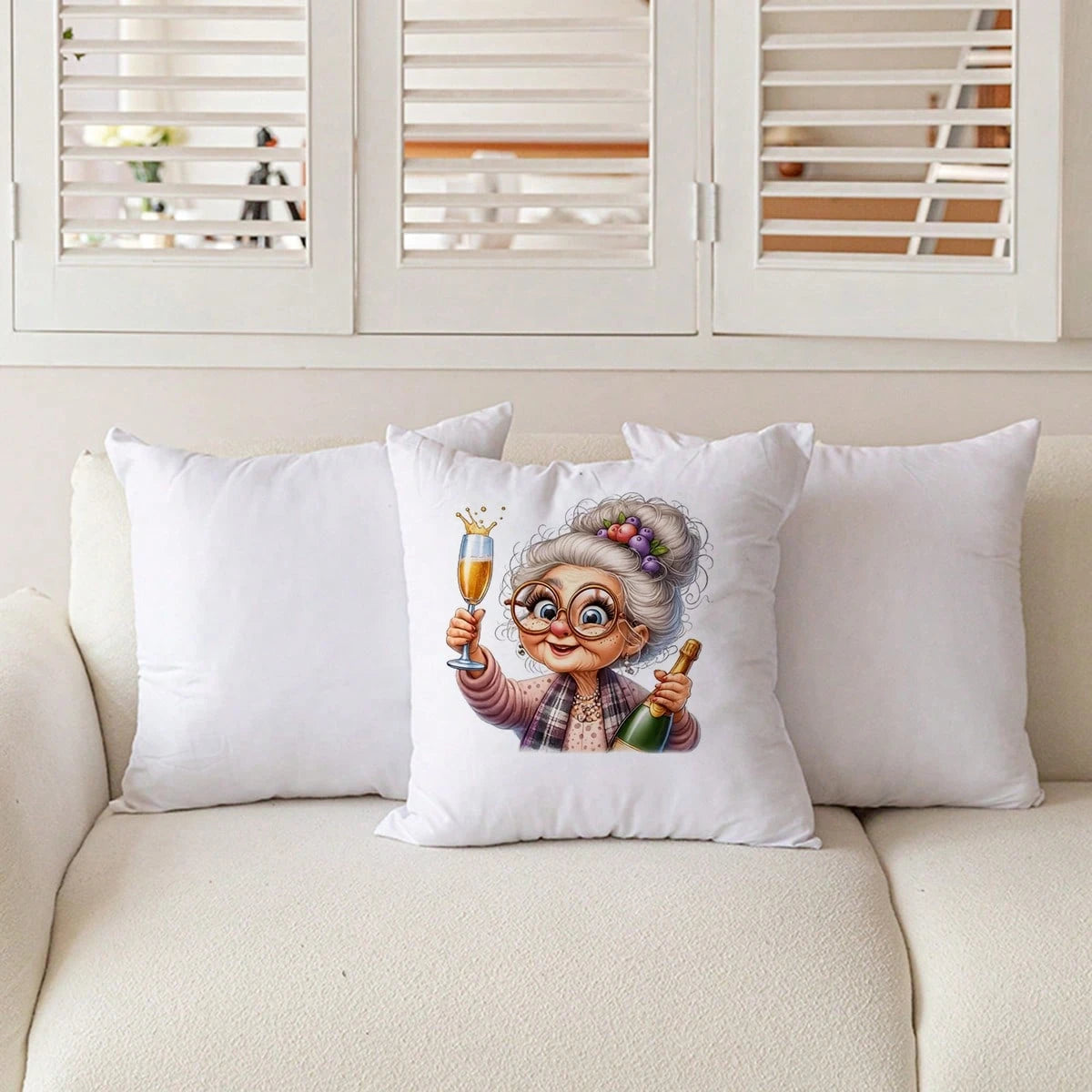 1pc/2pcs/3pcs Cartoon Grandma Pattern Heat Transfer Stickers, Suitable For DIY T-Shirts, Jeans, Pillows, Backpacks, Hats And Sofa Covers, Waterproof, Fade-Resistant, Durable, Washable Plastic Stickers