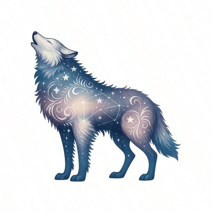 1pc/2pcs/3pcs Starry Wolf Pattern Heat Transfer Sticker DIY Iron-On Patch For T-Shirt Making, Pillow Decoration- Multi-Color Durable Washable Plastic Sticker, Suitable For Backpack, Cushion, Pants, S