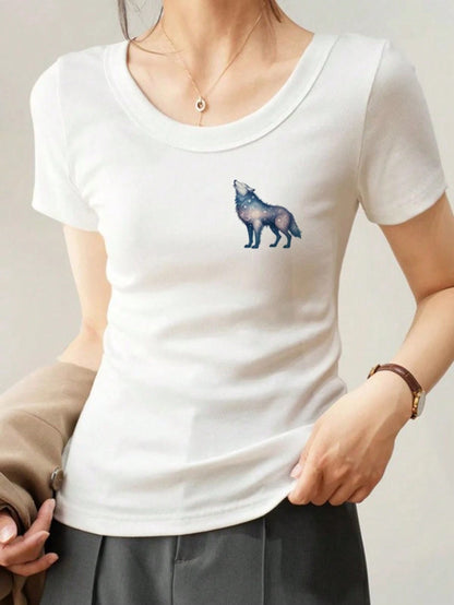 1pc/2pcs/3pcs Starry Wolf Pattern Heat Transfer Sticker DIY Iron-On Patch For T-Shirt Making, Pillow Decoration- Multi-Color Durable Washable Plastic Sticker, Suitable For Backpack, Cushion, Pants, S