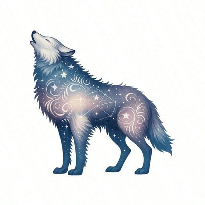 1pc/2pcs/3pcs Starry Wolf Pattern Heat Transfer Sticker DIY Iron-On Patch For T-Shirt Making, Pillow Decoration- Multi-Color Durable Washable Plastic Sticker, Suitable For Backpack, Cushion, Pants, S