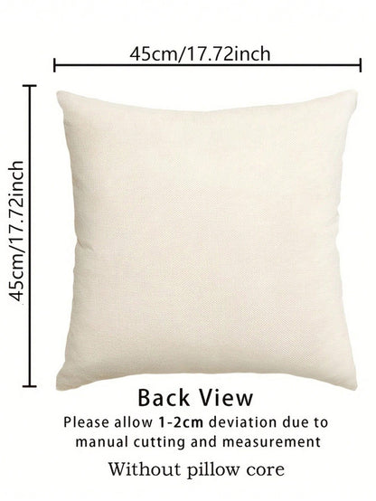 1pc/2pcs/4pcs Deep Brown Background Vintage White Floral Sketch Print Pillow Case, Country Vintage Style Bedroom Decor| Living Room Decor| Room Decor, Polyester Durable Hard Fabric Single-Sided Prin