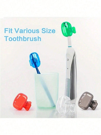 1pc/2pcs/5pcs Home Toothbrush Holder, Portable Travel Toothbrush Dust Cover Storage Box, Portable Toothbrush Head Protector Clip, Toothbrush Storage Clip Travel Essential Toothbrush Protective Case, H