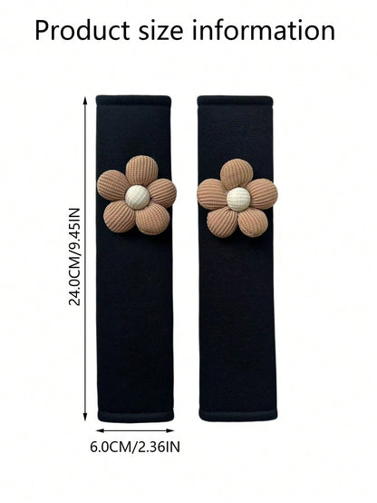 1pc/2pcs Car Seat Belt Flower Shoulder Pad, Anti-Chafing Neck Protector Sleeve, All Season Universal